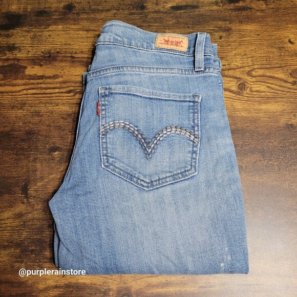 Vtg Levi's Jeans Size 5 Flare 524 Too Super Low Medium Light Wash Y2K Western - Picture 3 of 10